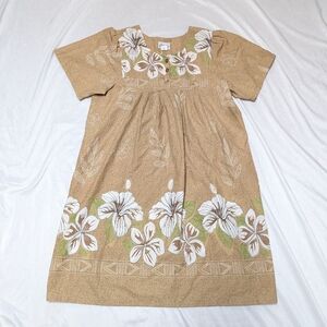 Easy Essentials Casual Tropical Beachy Hawaii House Dress Muumuu Pockets READ